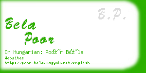 bela poor business card